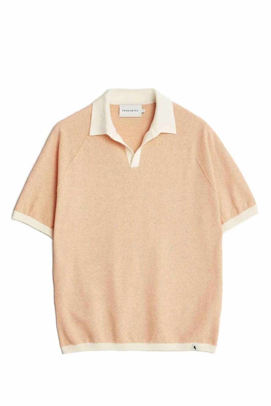 NEW PEREGRINE men's lynton polo shirt in apricot
